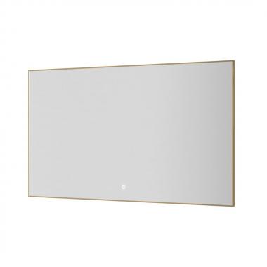 Прямоугольное зеркало , мет. рама, подсв., сенсор, антизапотевание, 120*70 GOLD	