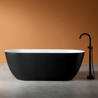 Ванна из искусственного камня ABBER Frankfurt AM9941BW черно-белая матовая	