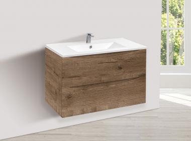 База под керамическую раковину Mia 800 подвесная, 2 выкатных ящика soft close, V.Oak	