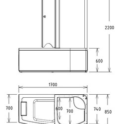 Акриловая ванна Gemy G8040 C R