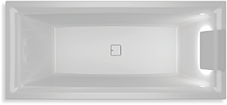 Отдельно стоящая ванна Riho Still square + светодиоды и подголовник с размещением справа + заполнение через перелив 170x75	
