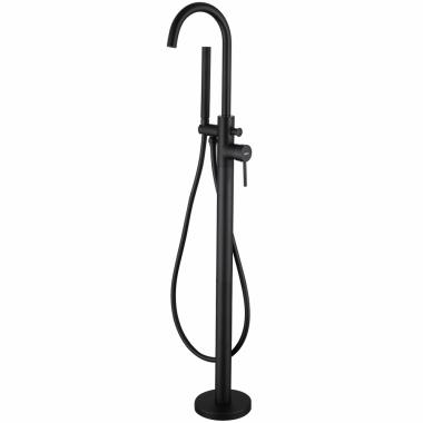 Смеситель ABBER Wasser Kreis AF8115B напольный для ванны, черный матовый	