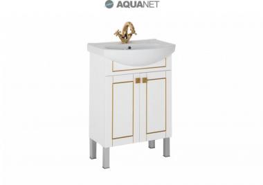 Мебель для ванной тумба Aquanet Честер 60 белая патина золото 186104	