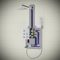Душевая система Timo Tetra-Thermo SX-0179/17SM скрытого монтажа с термостатом, золото матовое