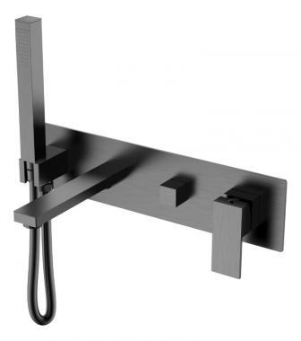 Смеситель для ванны встроенный Qubic Matt Gun Metal	