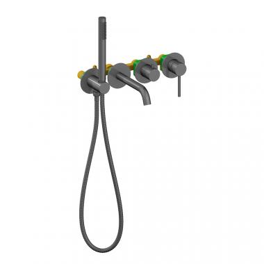 Смеситель TIMO Saona 2314/18YSM для ванны скрытого монтажа, черное золото	