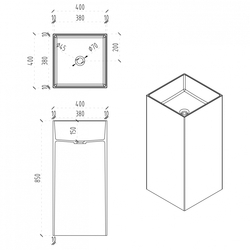 Раковина отдельностоящая прозрачная ABBER Kristall AT2707Saphir синяя