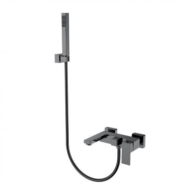 Смеситель для ванны с душем Qubic Shine Gun Metal	