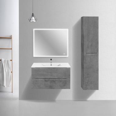 База под керамическую раковину Mia Slim 900 подвесная, 2 выкатных ящика soft close, Beton	