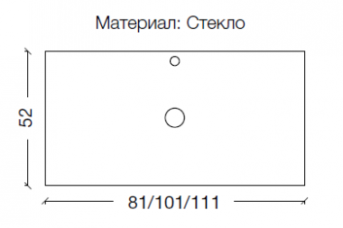 Столешница стекло 80см прямая СЕРЕБРО поталь	