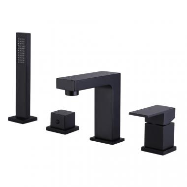 Смеситель ABBER Daheim AF8213B на борт ванны, черный матовый	