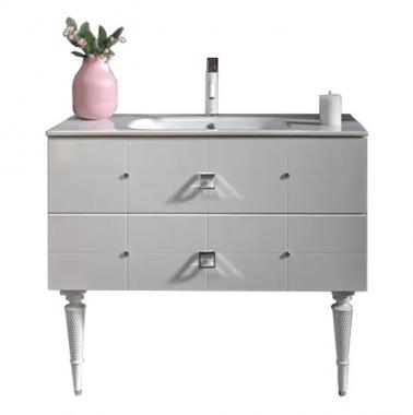 Мебель для ванной тумба Vallessi Avantgarde Piazza 80 белая-хром (841-080-WCR)	