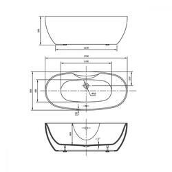 Ванна акриловая Vincea VBT-405B-1700, 1700*800*580, цвет белый, щелевой перелив