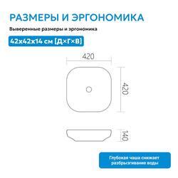 Раковина накладная ABBER Rechteck AC2217MB черная матовая