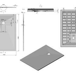 Поддон для душа из искусственного камня VST-4SR9013G, 1300*900*30, серый