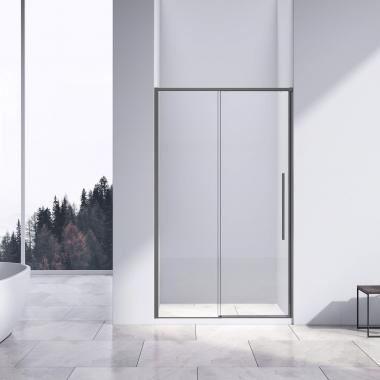 Душевая дверь Slim-N VDS-4SN140CLGM, 1400, вороненая сталь, стекло прозрачное	