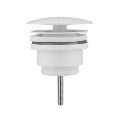 Донный клапан ABBER AF0012W без перелива, фиксированный, белый матовый	