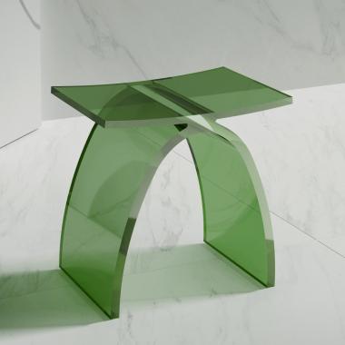 Стульчик для ванной прозрачный ABBER Kristall AT1739Emerald зеленый	