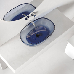 Раковина накладная прозрачная ABBER Kristall AT2805Saphir синяя