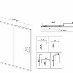 Душевая дверь City VDS-5CT130MT, 1300, хром, стекло текстурное