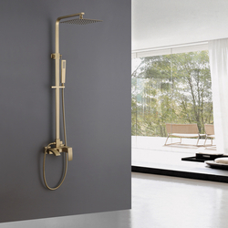 Душевая стойка ABBER Wasserfall AF8616GL с изливом, золото матовое