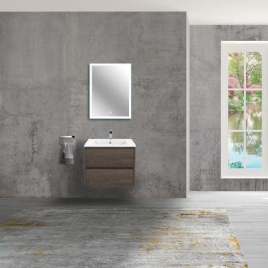 База под раковину Gio 600 подвесная, 2 выкатных ящика soft-close, R.Oak	