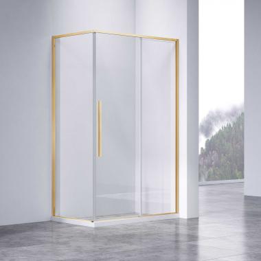 Душевой уголок Slim-N VSR-4SN9014CLG, 1400*900, брашированное золото, стекло прозрачное Vincea VSR-4SN9014CLG	