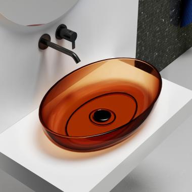 Раковина накладная прозрачная ABBER Kristall AT2801Opal коричневая	