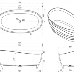 Прозрачная ванна ABBER Kristall AT9709Onyx черная