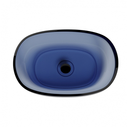 Раковина накладная прозрачная ABBER Kristall AT2805Saphir синяя