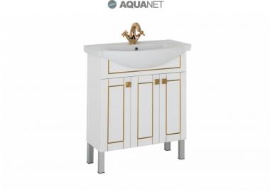 Мебель для ванной тумба Aquanet Честер 75 белая патина золото 186100	
