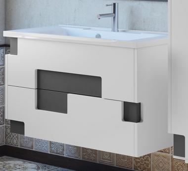 Мебель для ванной тумба Smile Санторини 100 белый/серый	