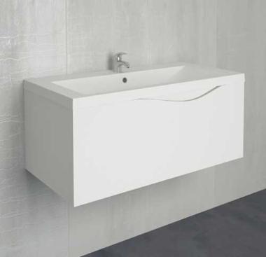 Мебель для ванной тумба 1Marka Этюд 100П 1в.я. Белый глянец, К.ЛДСП	