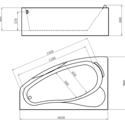 Акриловая ванна Gemy G9046 B L