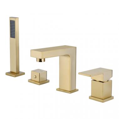 Смеситель ABBER Daheim AF8213G на борт ванны, золото матовое	