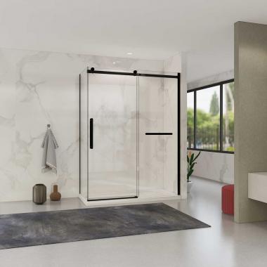 Душевой уголок Como Soft VSR-1CS8015CLB, 1500*800, черный, стекло прозрачное Vincea VSR-1CS8015CLB	