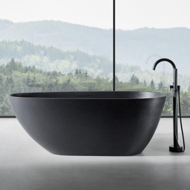 Ванна из искусственного камня ABBER Dortmund AM9911B черная матовая	