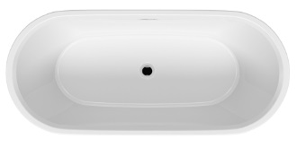 Отдельно стоящая ванна Riho Inspire 180 velvet - белый matt/черный matt fall (заполнение через перелив) - хром 180x80	